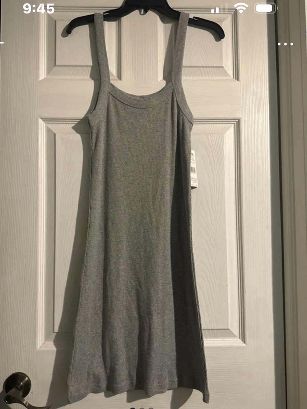 Sleeveless Ribbed Midi Dress in Gray